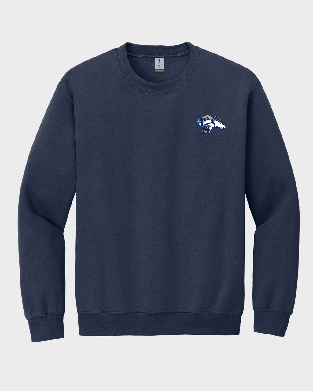 TH Pep Squad Navy Crewneck Sweatshirt with Left Chest
