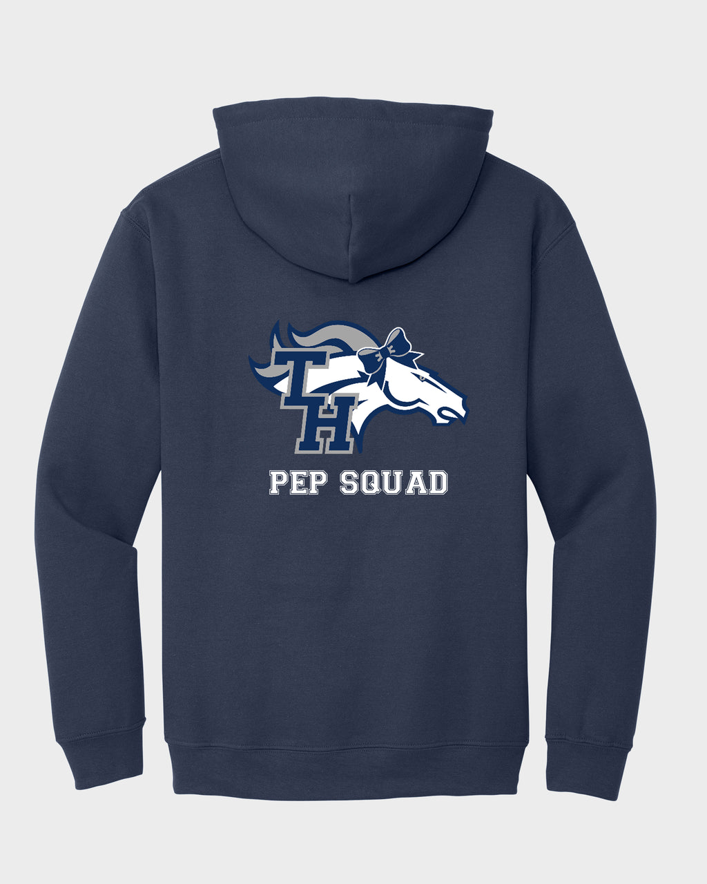 TH Pep Squad Navy Hoodie Sweatshirt with Left Chest