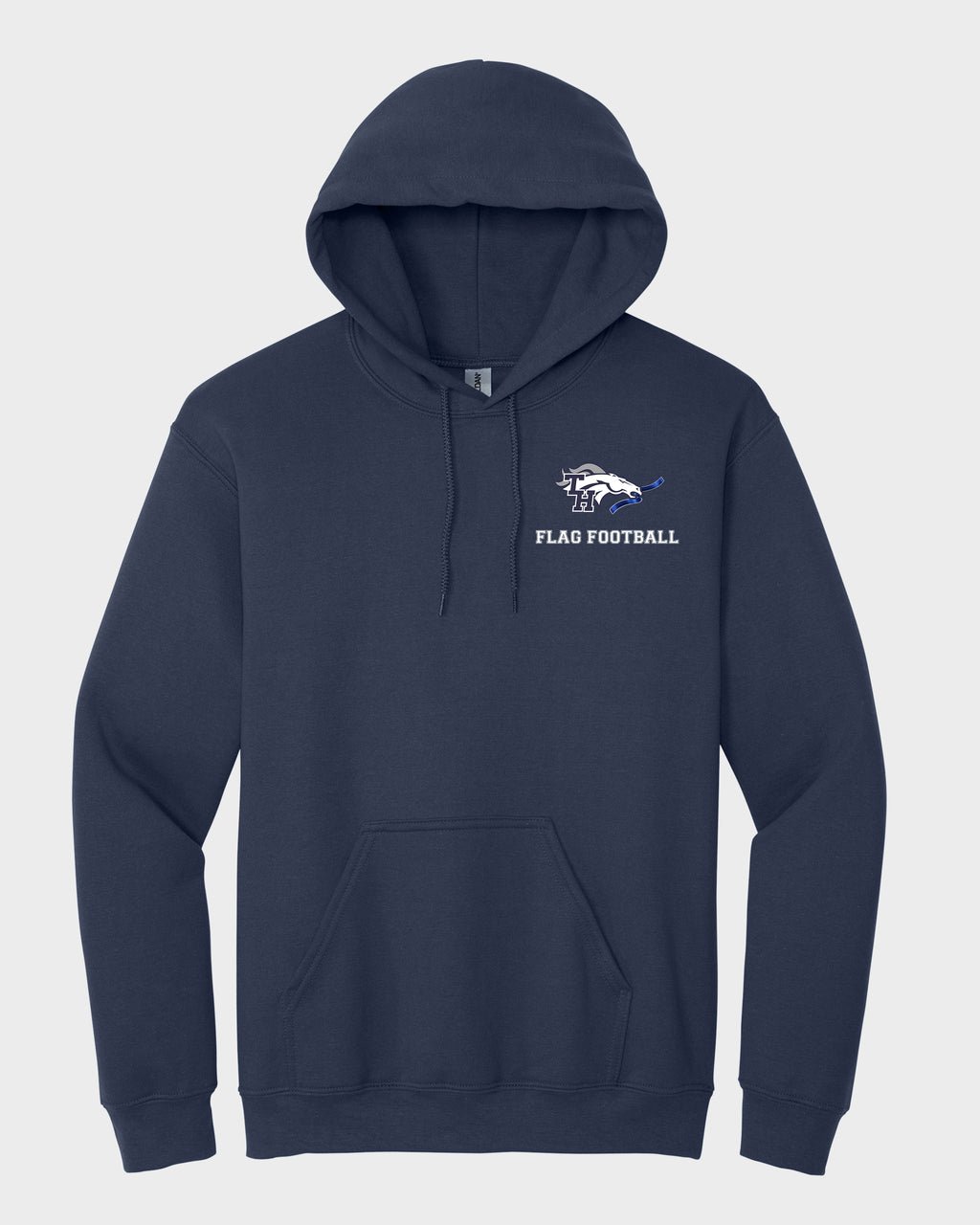 TH Flag Football Embroidered Hoodie Sweatshirt with Left Chest