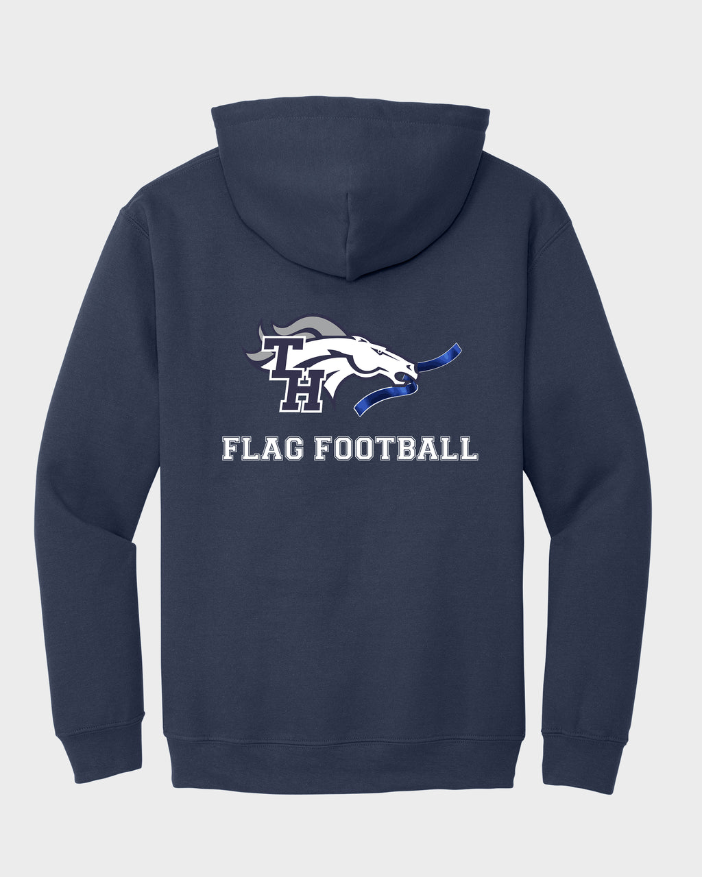TH Flag Football Embroidered Hoodie Sweatshirt with Left Chest