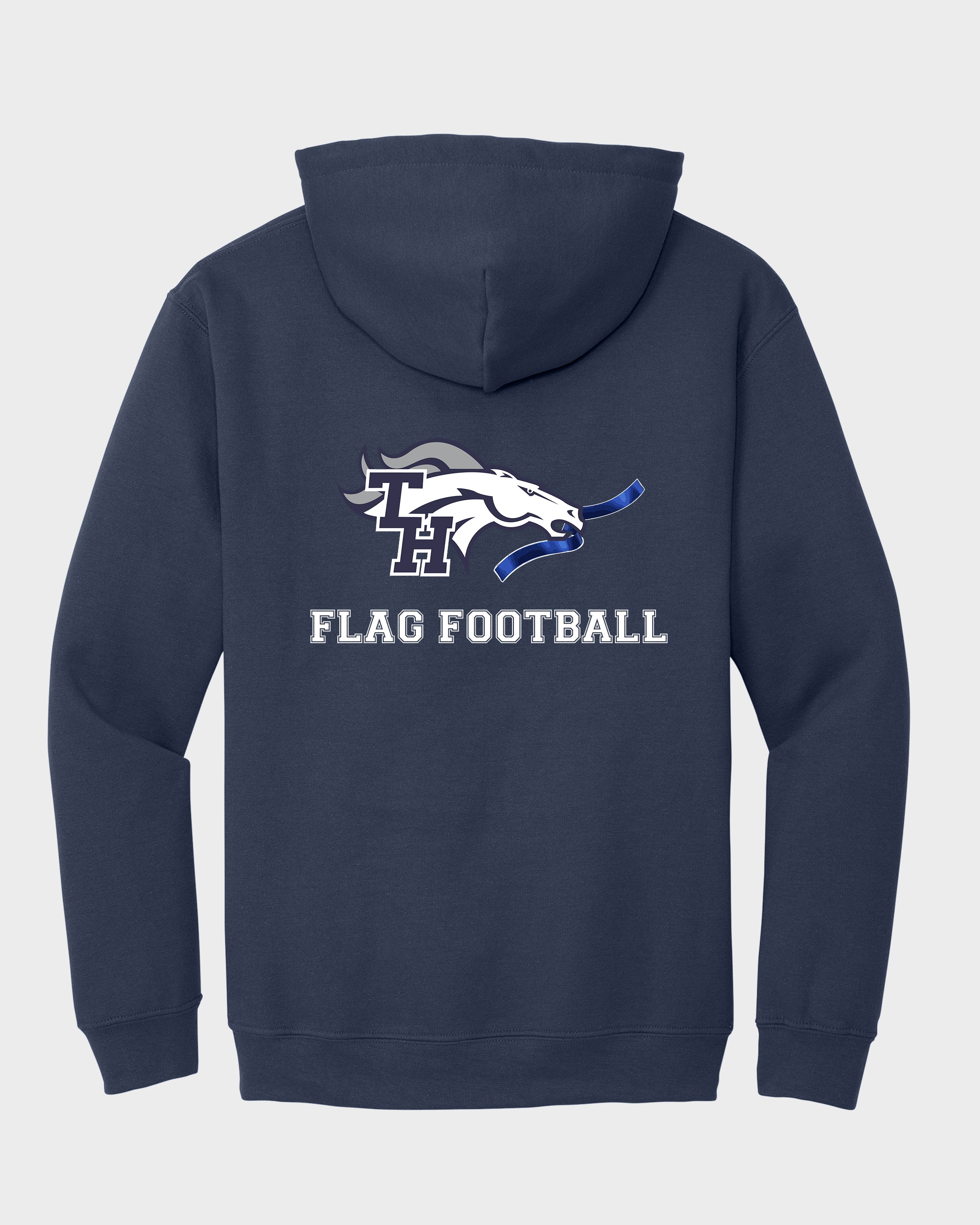 TH Flag Football Embroidered Hoodie Sweatshirt with Left Chest