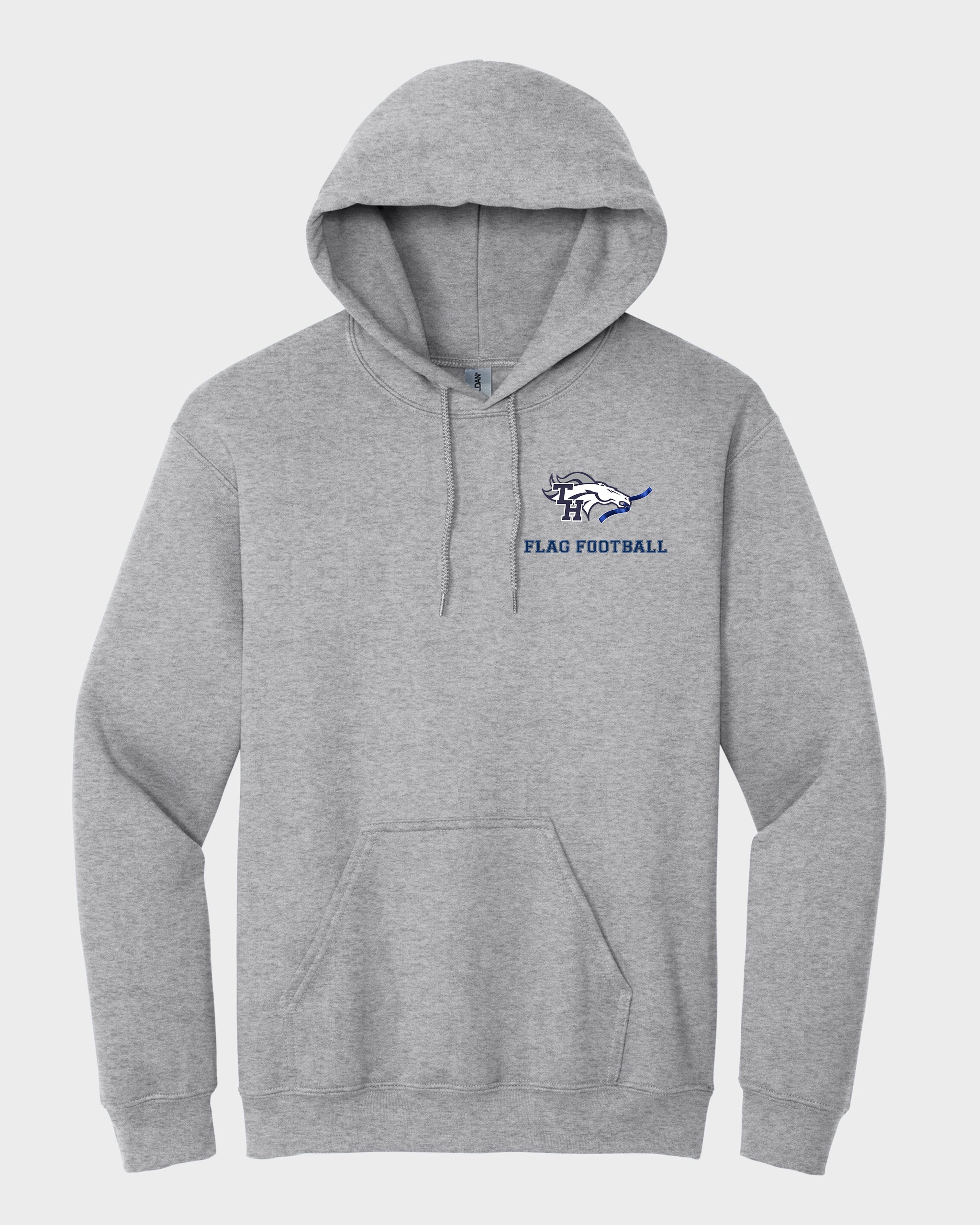 TH Flag Football Embroidered Hoodie Sweatshirt with Left Chest