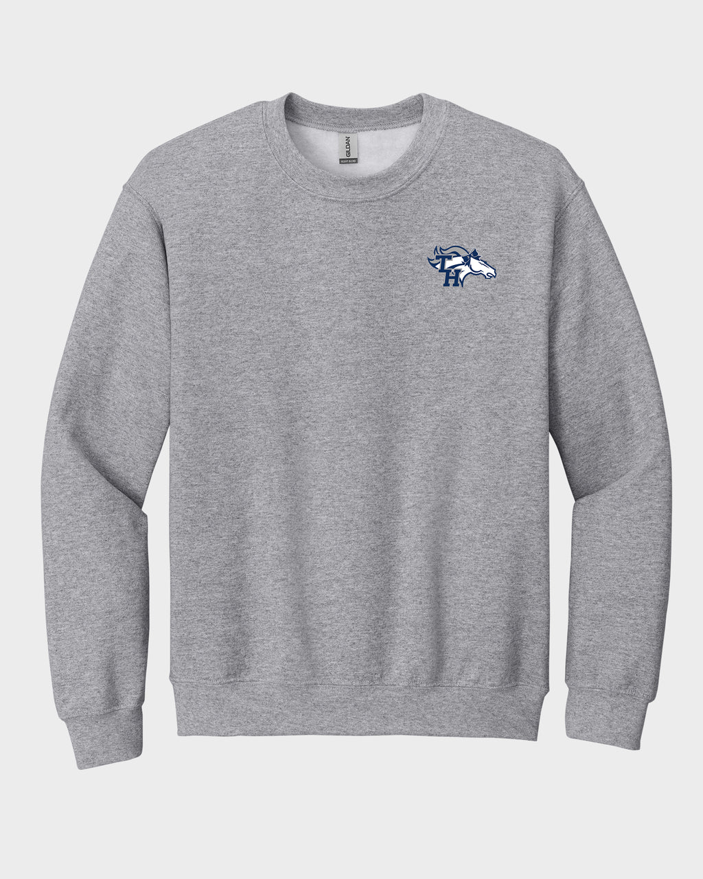 TH Pep Squad Navy Crewneck Sweatshirt with Left Chest