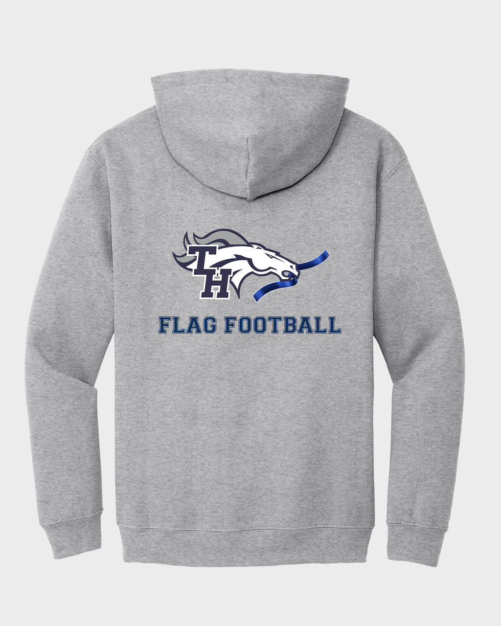 TH Flag Football Embroidered Hoodie Sweatshirt with Left Chest
