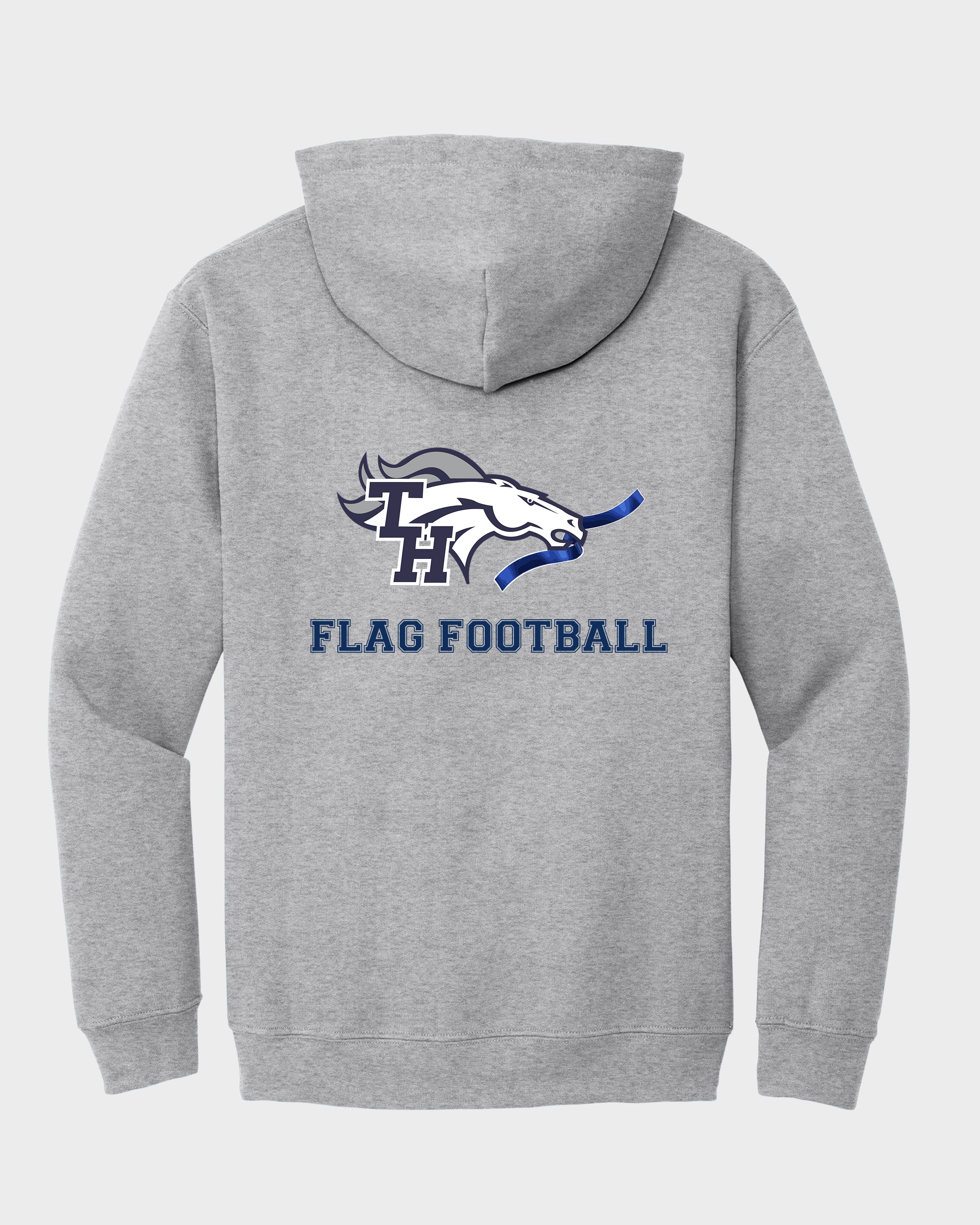 TH Flag Football Embroidered Hoodie Sweatshirt with Left Chest