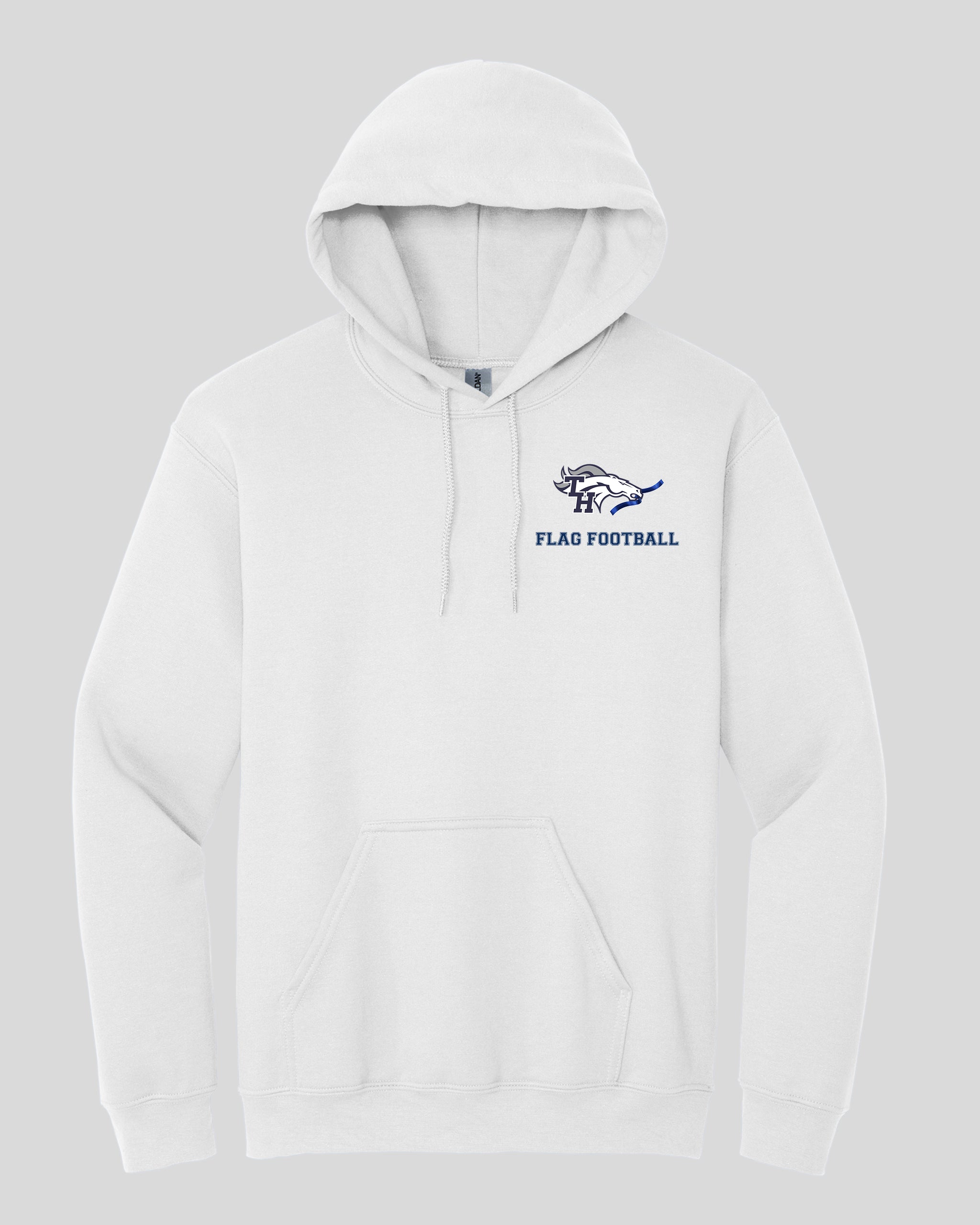 TH Flag Football Embroidered Hoodie Sweatshirt with Left Chest