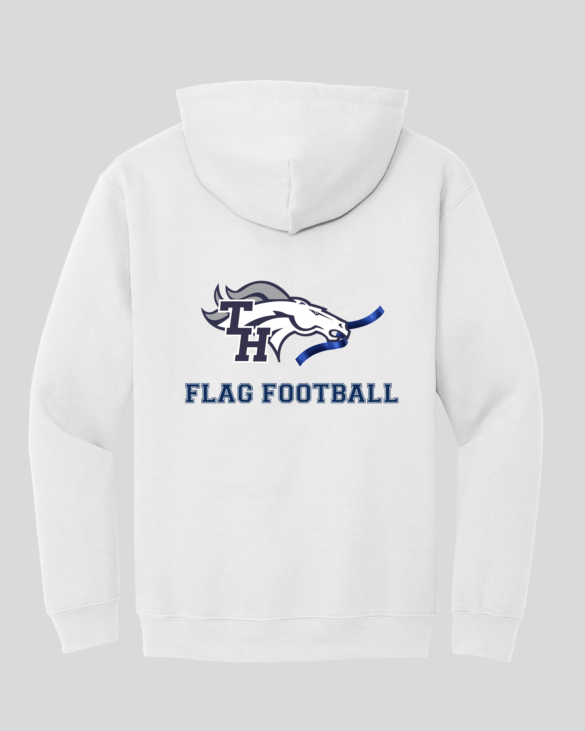 TH Flag Football Embroidered Hoodie Sweatshirt with Left Chest