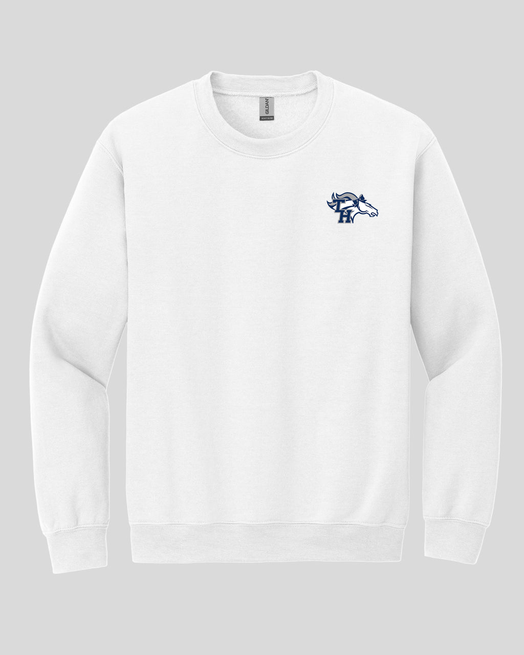 TH Pep Squad Navy Crewneck Sweatshirt with Left Chest