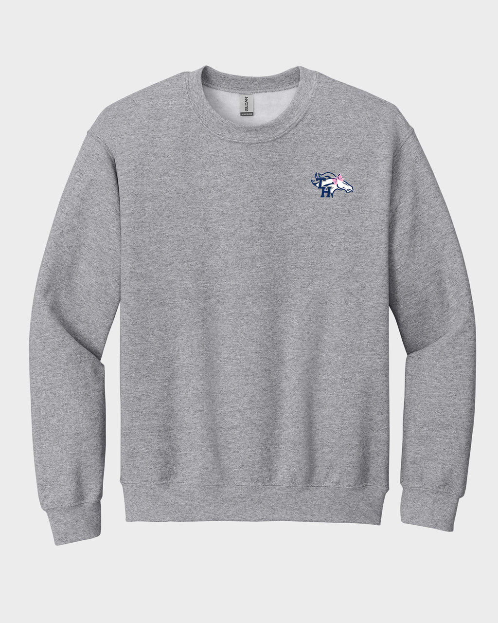 TH Pep Squad Pink Crewneck Sweatshirt with Left Chest