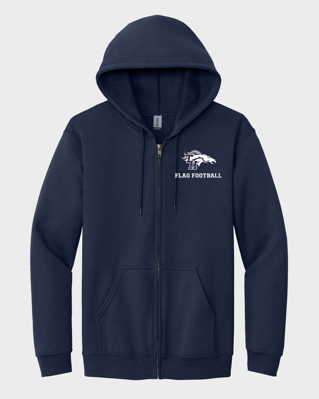 TH Flag Footbal Embroidered Zippered Sweatshirt