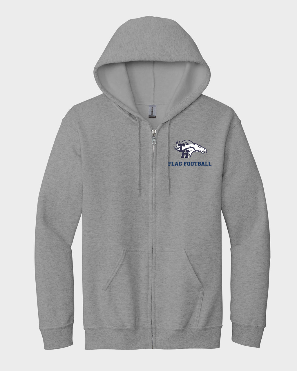 TH Flag Footbal Embroidered Zippered Sweatshirt