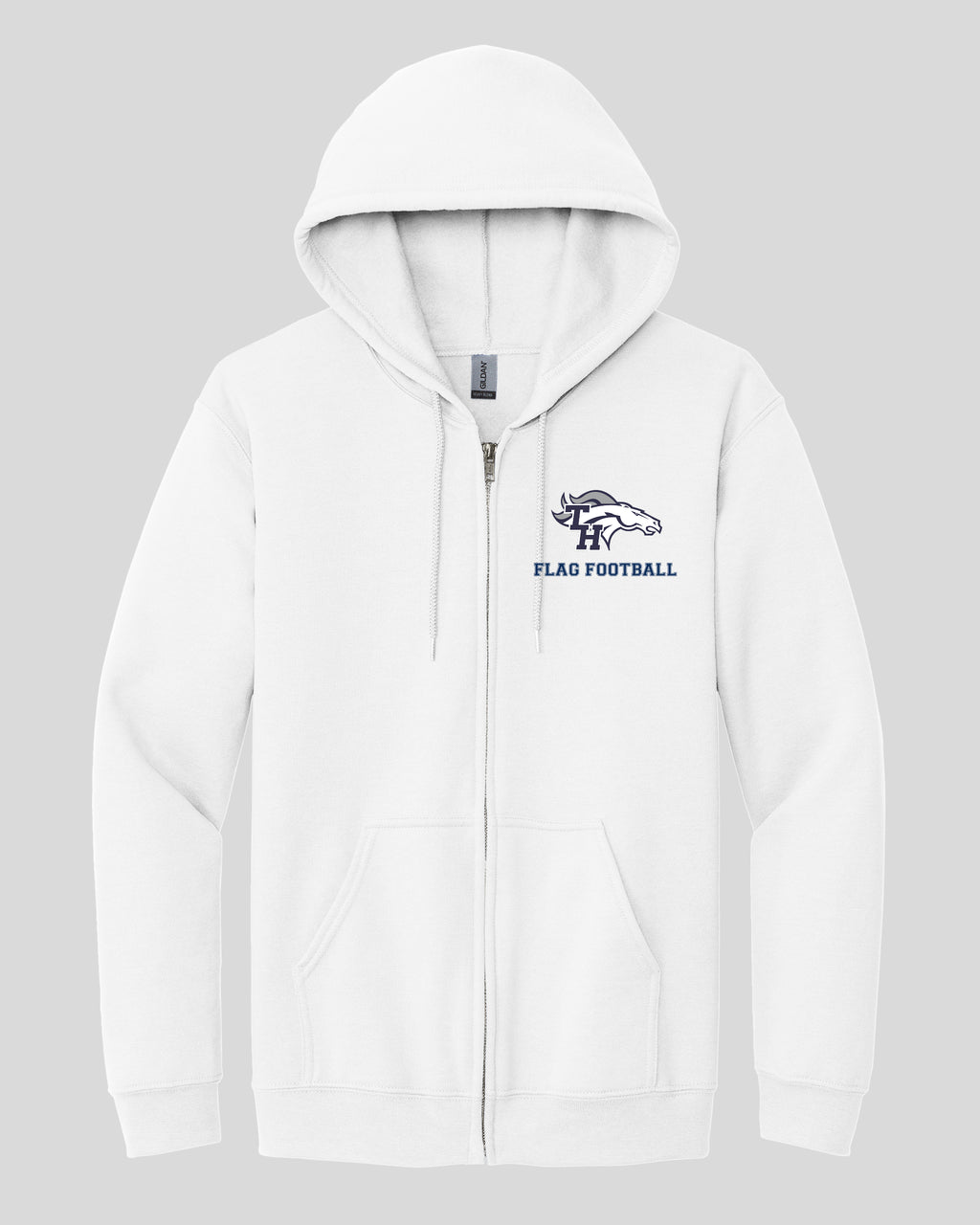 TH Flag Footbal Embroidered Zippered Sweatshirt
