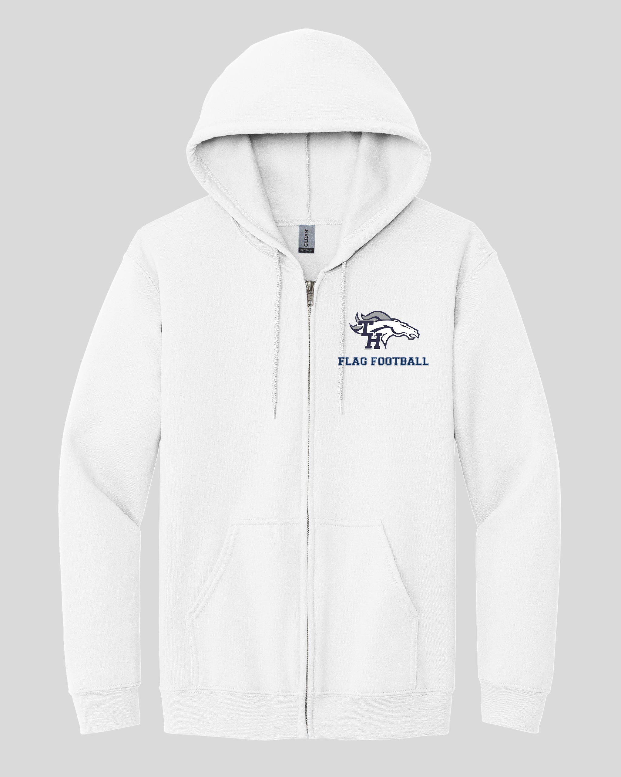 TH Flag Footbal Embroidered Zippered Sweatshirt